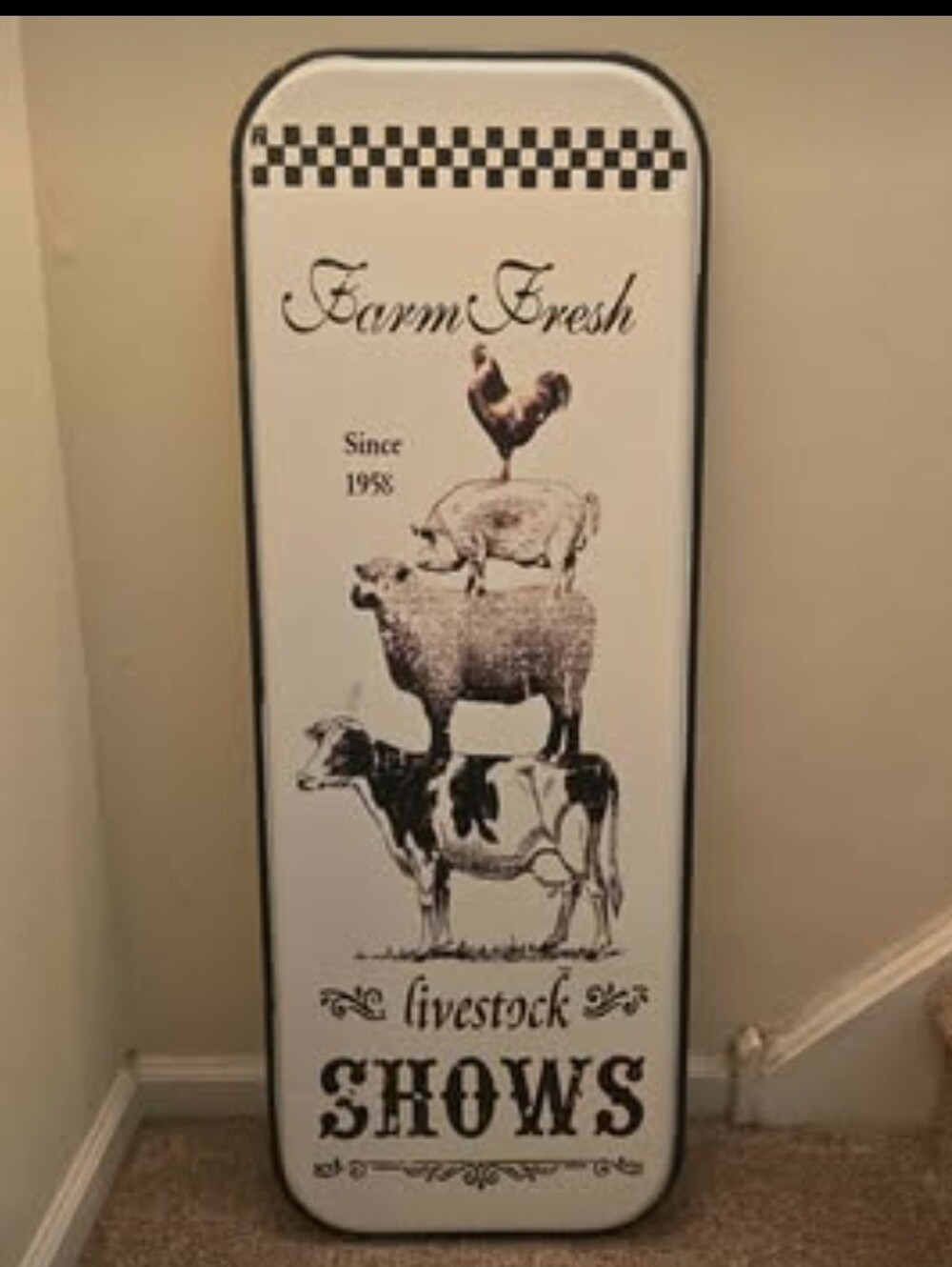 Farmhouse XL Metal Wall Art - Black and White Wall Decor